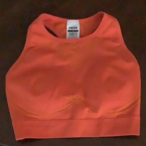Gymshark Tops - Gymshark Orange Sleeveless Crop Tank